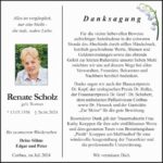 Danksagung Renate Scholz geb. Roman