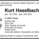 Traueranzeige Kurt Hasselbach