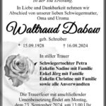 Traueranzeige Waltraud Dabow geb. Schreiber
