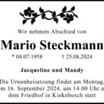 Traueranzeige Mario Steckmann