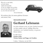 Danksagung Gerhard Lehmann
