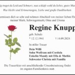 Traueranzeige Regine Knuppe geb. Schulz
