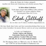 Traueranzeige Edith Gillhoff