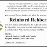 Danksagung Reinhard Rehberg