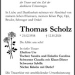 Traueranzeige Thomas Scholz