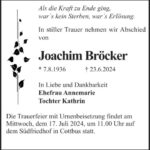 Traueranzeige Joachim Bröcker