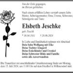 Traueranzeige Elsbeth Jeschke geb. Peschk