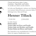 Traueranzeige Henner Tillack