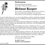Danksagung Helmut Kasper