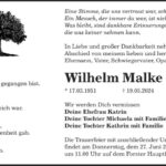 Traueranzeige Wilhelm Malke (Willi)