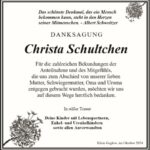 Traueranzeige Christa Schultchen