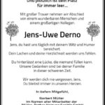 Traueranzeige Jens-Uwe Derno