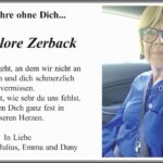 Jahresgedenken Hannelore Zerback