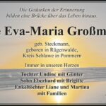 Traueranzeige Inge Eva-Maria Großmann geb. Steckmann