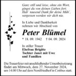 Traueranzeige Peter Blümel