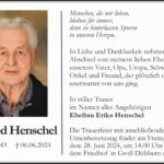 Traueranzeige Manfred Henschel
