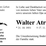 Traueranzeige Walter Atrott