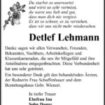 Danksagung Detlef Lehmann