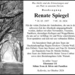 Danksagung Renate Spiegel