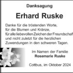 Danksagung Erhard Ruske