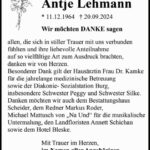 Danksagung Antje Lehmann