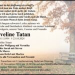 Traueranzeige Eveline Tatan