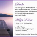 Danksagung Helga Kunte