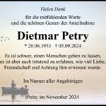 Danksagung Dietmar Petry