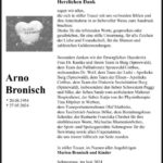 Danksagung Arno Bronisch