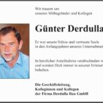 Nachruf Günter Derdulla