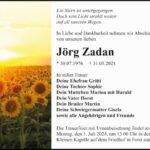 Traueranzeige Jörg Zadan