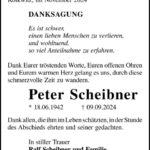 Danksagung Peter Scheibner
