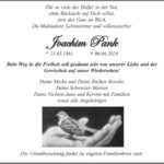 Traueranzeige Joachim Pank
