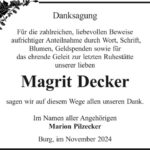 Danksagung Magrit Decker