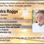 Traueranzeige Petra Rogge geb. Niemann