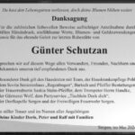 Danksagung Günter Schutzan