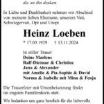 Traueranzeige Heinz Loebben