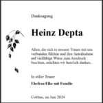 Danksagung Heinz Depta