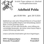 Traueranzeige Adelheid Pehla