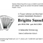 Traueranzeige Brigitte Sussek