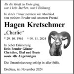 Traueranzeige Hagen Kretschmer