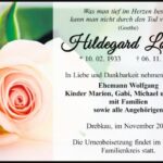 Traueranzeige Hildegard Lochner