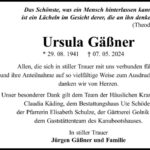 Danksagung Ursula Gäßner