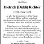 Danksagung Dietrich Richter