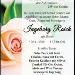 Traueranzeige Ingeborg Roick geb. Buder