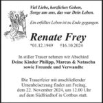 Traueranzeige Renate Frey