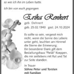 Traueranzeige Erika Renkert