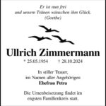 Traueranzeige Ullrich Zimmermann