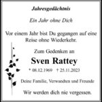 Jahresgedenken Sven Rattey