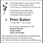 Traueranzeige Peter Kaiser